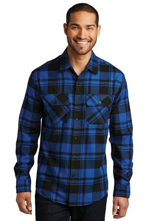 Port Authority W668 Plaid Flannel Shirt - Royal/ Black - XS